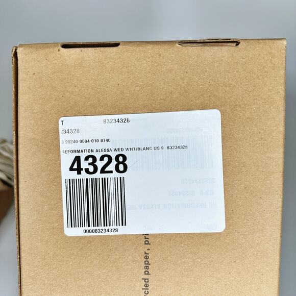 NWT Reformation Alessa Lace Up Cream Linen Wedge Espadrilles Shoes Size 9 - Picture 13 of 16